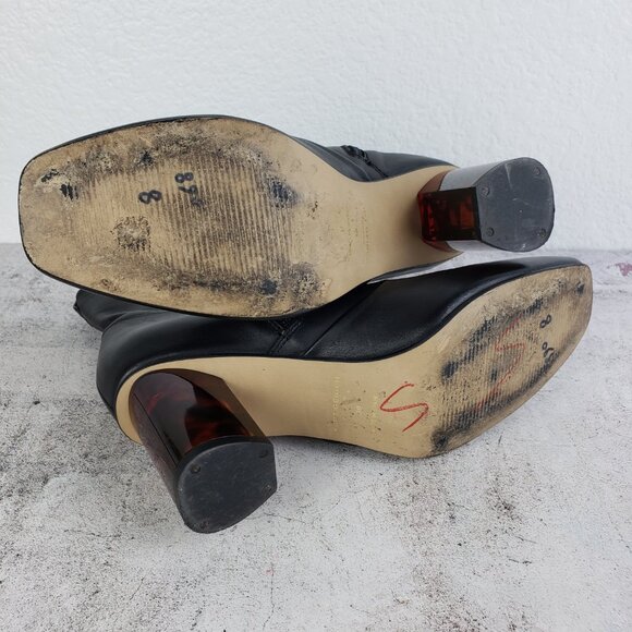 Kurt Geiger London Stride 70 Bootie Smooth Leather Black size 38 US 7.5 Heels - Picture 11 of 16